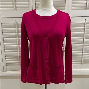 Jones New York Vibrant Pink Cardigan and Tank top Sweater set